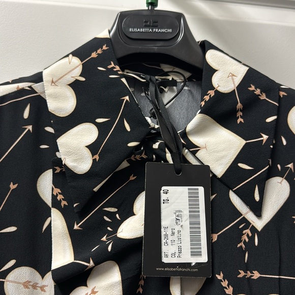 Elisabetta Franchi Heart Button Down Blouse - Picture 2 of 3